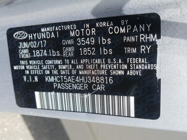 Photo 9 VIN: KMHCT5AE4HU348816 - HYUNDAI ACCENT SE 