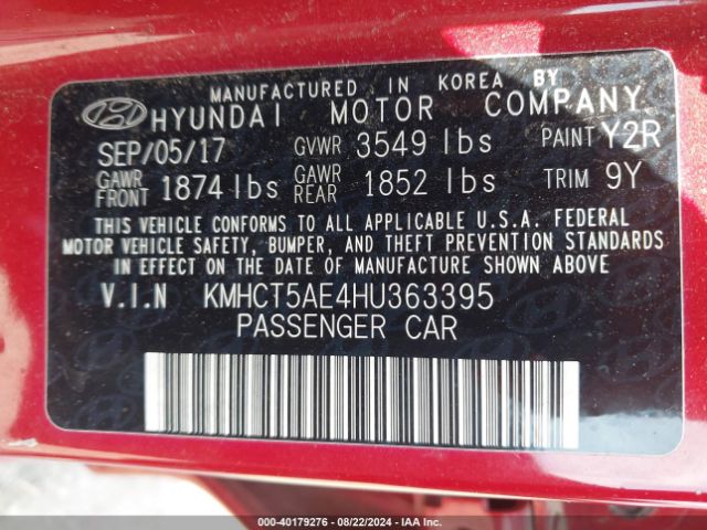 Photo 8 VIN: KMHCT5AE4HU363395 - HYUNDAI ACCENT 