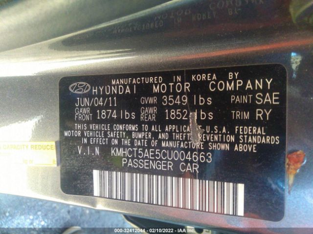 Photo 8 VIN: KMHCT5AE5CU004663 - HYUNDAI ACCENT 