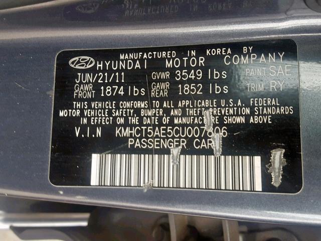 Photo 9 VIN: KMHCT5AE5CU007806 - HYUNDAI ACCENT GLS 