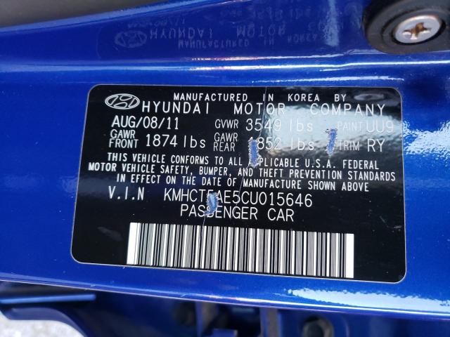 Photo 9 VIN: KMHCT5AE5CU015646 - HYUNDAI ACCENT GLS 