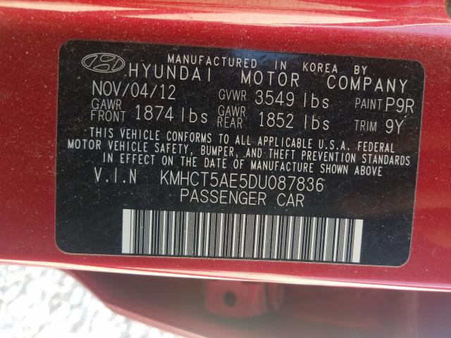 Photo 9 VIN: KMHCT5AE5DU087836 - HYUNDAI ACCENT 