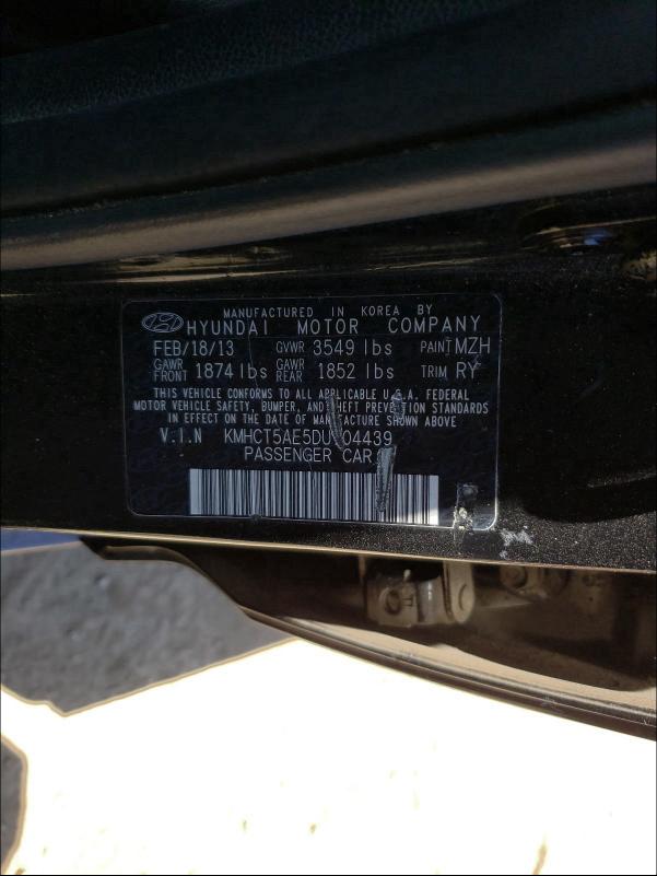 Photo 9 VIN: KMHCT5AE5DU104439 - HYUNDAI ACCENT GLS 