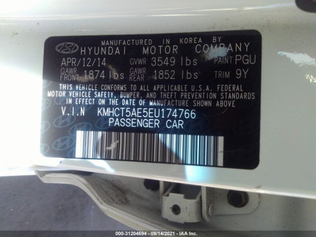 Photo 8 VIN: KMHCT5AE5EU174766 - HYUNDAI ACCENT 