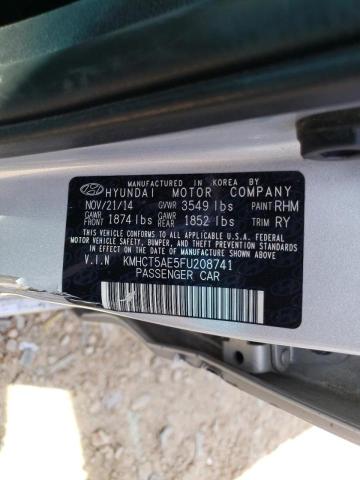 Photo 9 VIN: KMHCT5AE5FU208741 - HYUNDAI ACCENT GS 