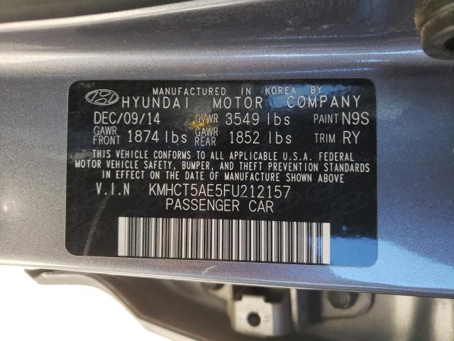 Photo 9 VIN: KMHCT5AE5FU212157 - HYUNDAI ACCENT GS 