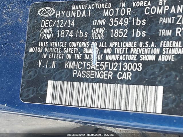 Photo 8 VIN: KMHCT5AE5FU213003 - HYUNDAI ACCENT 