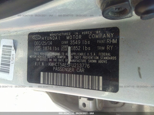 Photo 8 VIN: KMHCT5AE5FU213776 - HYUNDAI ACCENT 