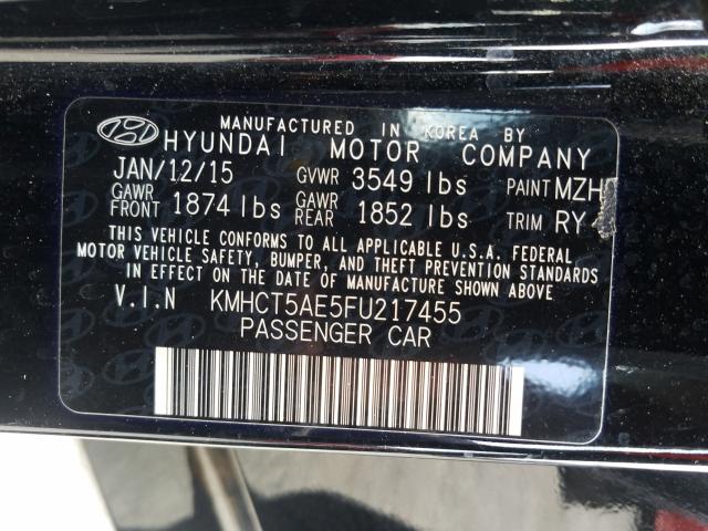 Photo 9 VIN: KMHCT5AE5FU217455 - HYUNDAI ACCENT GS 