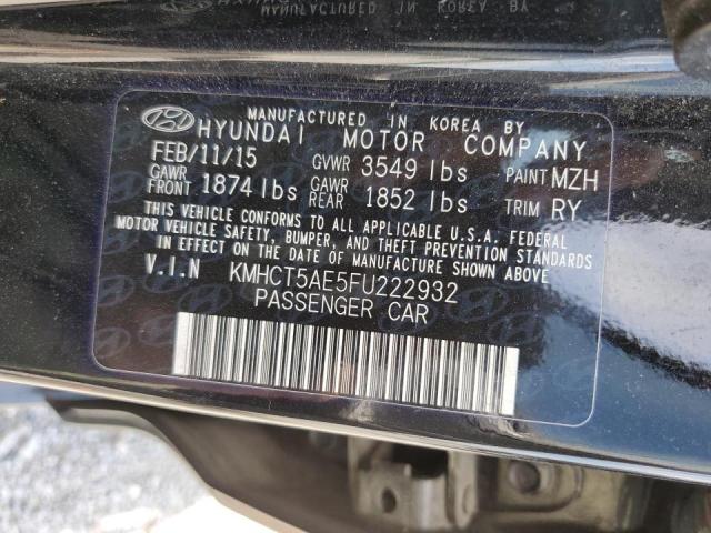 Photo 9 VIN: KMHCT5AE5FU222932 - HYUNDAI ACCENT GS 