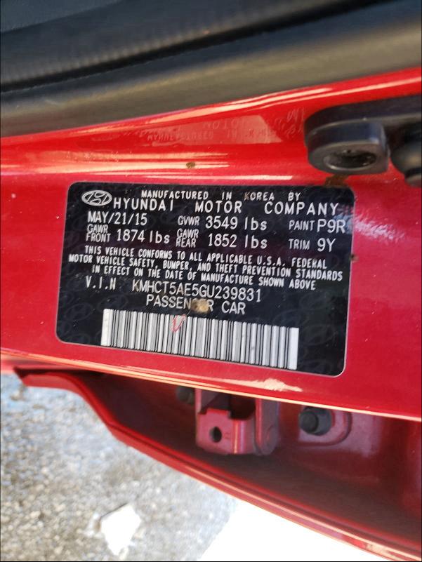 Photo 9 VIN: KMHCT5AE5GU239831 - HYUNDAI ACCENT SE 