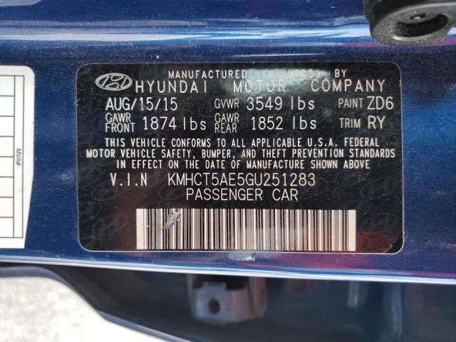 Photo 9 VIN: KMHCT5AE5GU251283 - HYUNDAI ACCENT SE 