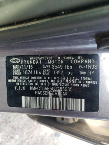 Photo 9 VIN: KMHCT5AE5GU283635 - HYUNDAI ACCENT SE 