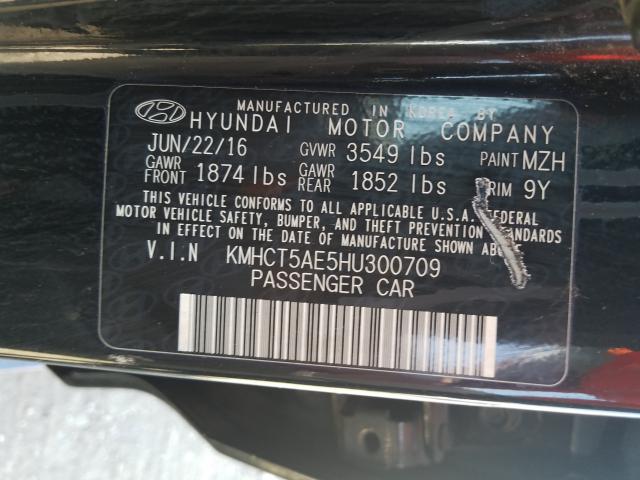 Photo 9 VIN: KMHCT5AE5HU300709 - HYUNDAI ACCENT SE 