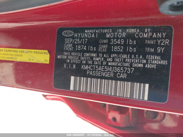 Photo 8 VIN: KMHCT5AE5HU365737 - HYUNDAI ACCENT 