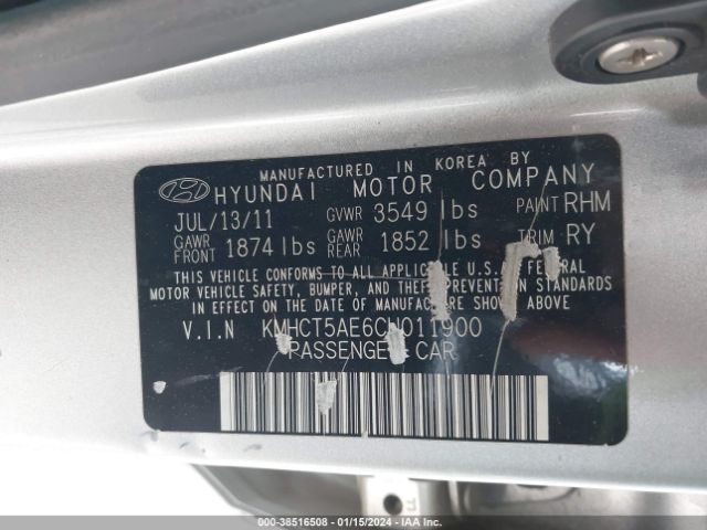 Photo 8 VIN: KMHCT5AE6CU011900 - HYUNDAI ACCENT 