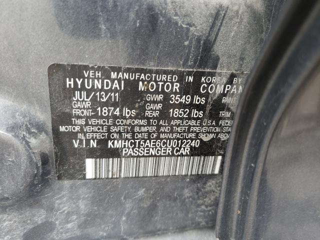 Photo 9 VIN: KMHCT5AE6CU012240 - HYUNDAI ACCENT GLS 