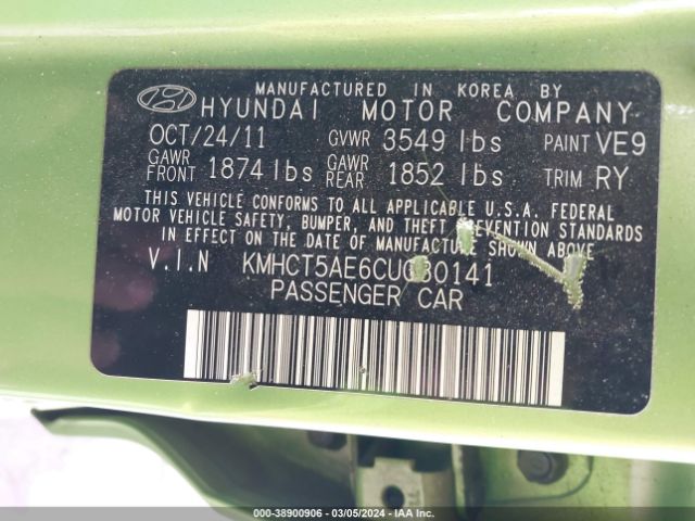 Photo 8 VIN: KMHCT5AE6CU030141 - HYUNDAI ACCENT 