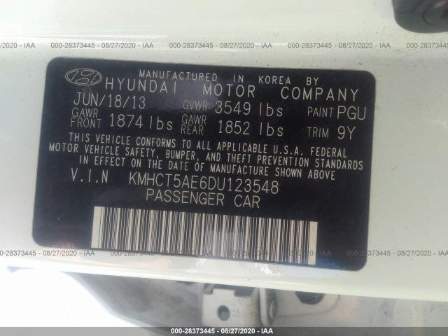 Photo 8 VIN: KMHCT5AE6DU123548 - HYUNDAI ACCENT 