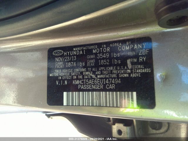 Photo 8 VIN: KMHCT5AE6EU147494 - HYUNDAI ACCENT 