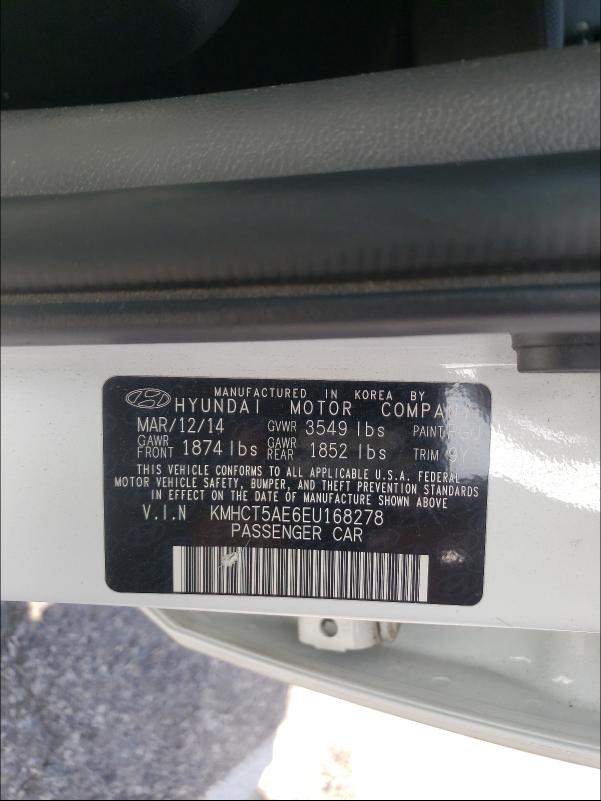 Photo 9 VIN: KMHCT5AE6EU168278 - HYUNDAI ACCENT GLS 