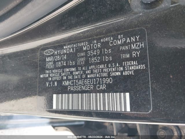 Photo 8 VIN: KMHCT5AE6EU171990 - HYUNDAI ACCENT 