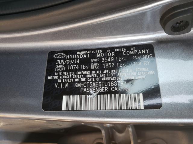 Photo 9 VIN: KMHCT5AE6EU183797 - HYUNDAI ACCENT 