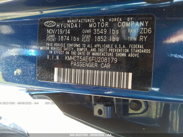 Photo 8 VIN: KMHCT5AE6FU208179 - HYUNDAI ACCENT 