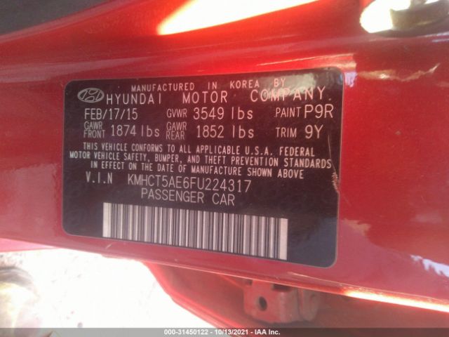 Photo 8 VIN: KMHCT5AE6FU224317 - HYUNDAI ACCENT 