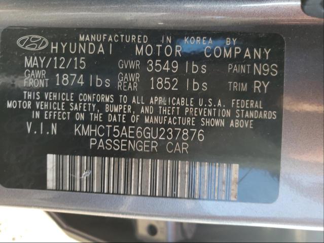 Photo 9 VIN: KMHCT5AE6GU237876 - HYUNDAI ACCENT SE 