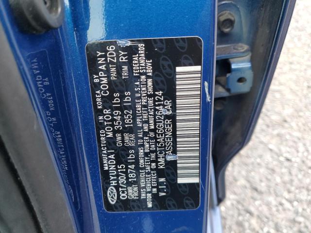 Photo 11 VIN: KMHCT5AE6GU264124 - HYUNDAI ACCENT SE 