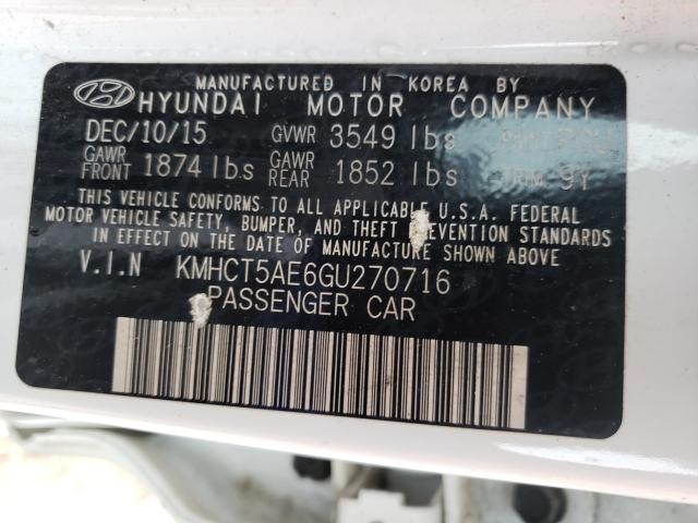 Photo 9 VIN: KMHCT5AE6GU270716 - HYUNDAI ACCENT SE 