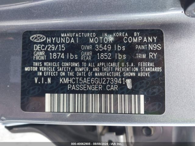 Photo 8 VIN: KMHCT5AE6GU273941 - HYUNDAI ACCENT 