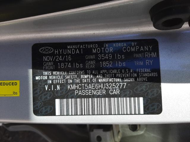 Photo 9 VIN: KMHCT5AE6HU325277 - HYUNDAI ACCENT SE 