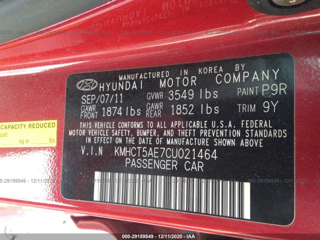 Photo 8 VIN: KMHCT5AE7CU021464 - HYUNDAI ACCENT 