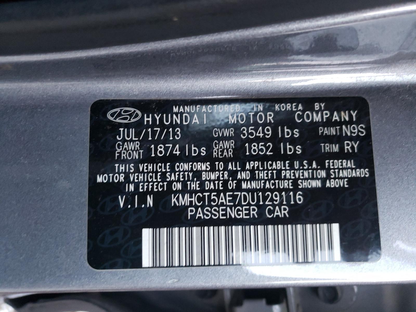 Photo 9 VIN: KMHCT5AE7DU129116 - HYUNDAI ACCENT GLS 