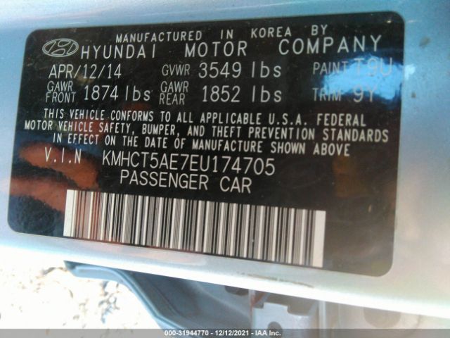 Photo 8 VIN: KMHCT5AE7EU174705 - HYUNDAI ACCENT 