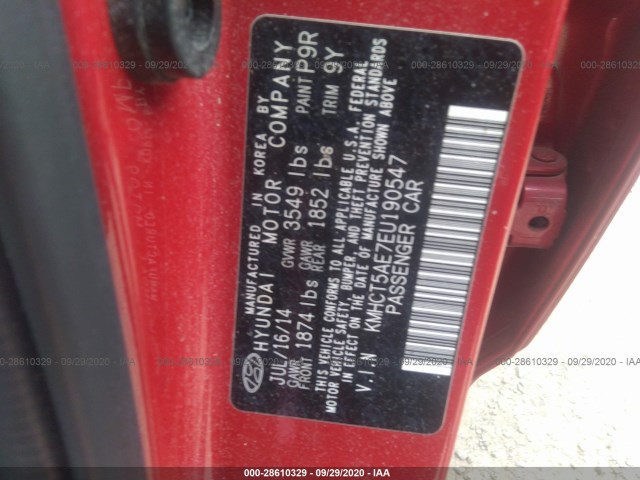 Photo 8 VIN: KMHCT5AE7EU190547 - HYUNDAI ACCENT 