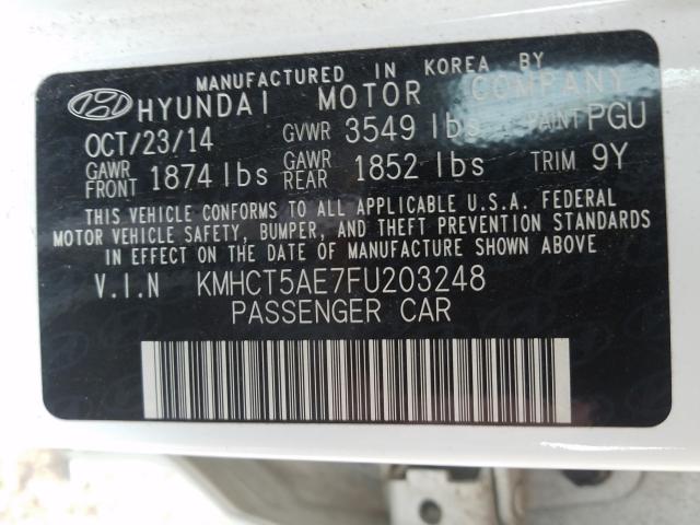 Photo 9 VIN: KMHCT5AE7FU203248 - HYUNDAI ACCENT GS 