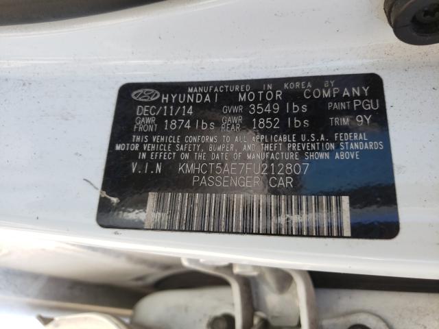 Photo 9 VIN: KMHCT5AE7FU212807 - HYUNDAI ACCENT GS 