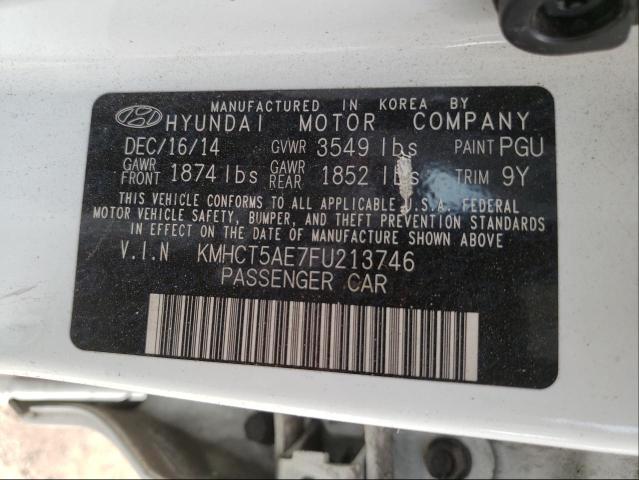 Photo 9 VIN: KMHCT5AE7FU213746 - HYUNDAI ACCENT GS 