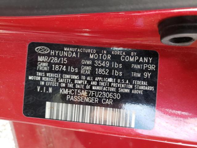 Photo 9 VIN: KMHCT5AE7FU230630 - HYUNDAI ACCENT GS 