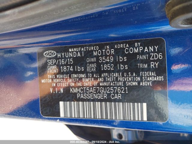 Photo 8 VIN: KMHCT5AE7GU257621 - HYUNDAI ACCENT 