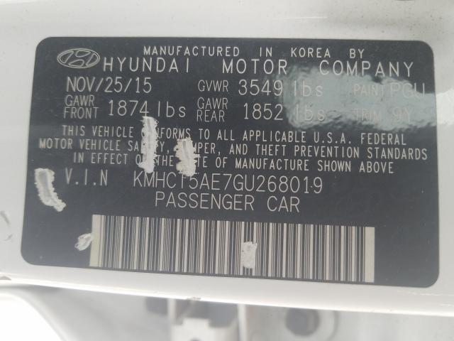 Photo 9 VIN: KMHCT5AE7GU268019 - HYUNDAI ACCENT 