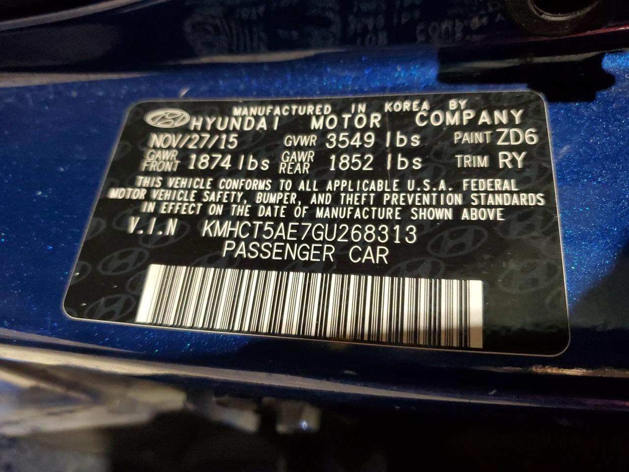 Photo 11 VIN: KMHCT5AE7GU268313 - HYUNDAI ACCENT 