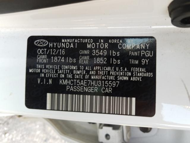 Photo 9 VIN: KMHCT5AE7HU315597 - HYUNDAI ACCENT SE 