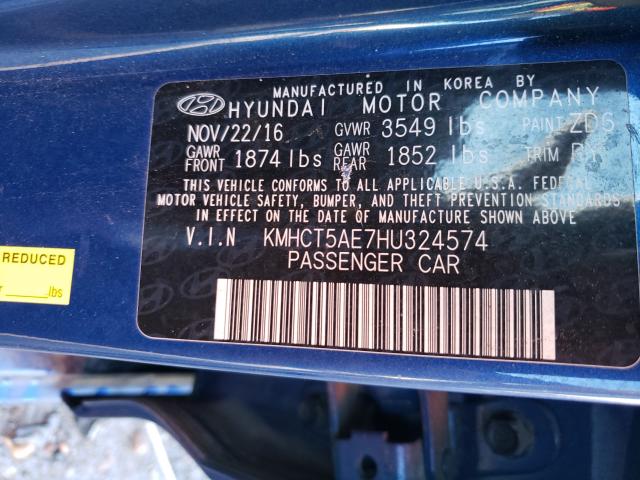 Photo 9 VIN: KMHCT5AE7HU324574 - HYUNDAI ACCENT SE 