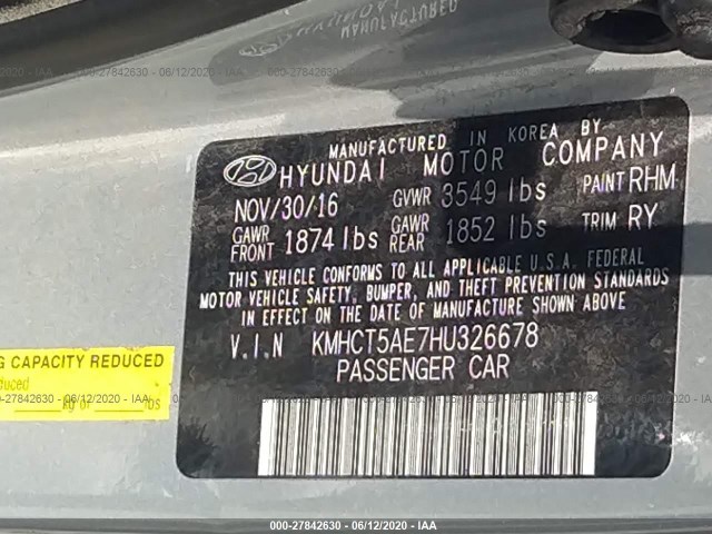 Photo 8 VIN: KMHCT5AE7HU326678 - HYUNDAI ACCENT 