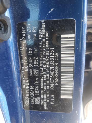 Photo 11 VIN: KMHCT5AE7HU331251 - HYUNDAI ACCENT 