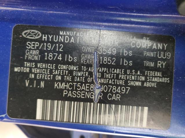 Photo 12 VIN: KMHCT5AE8DU078497 - HYUNDAI ACCENT GLS 